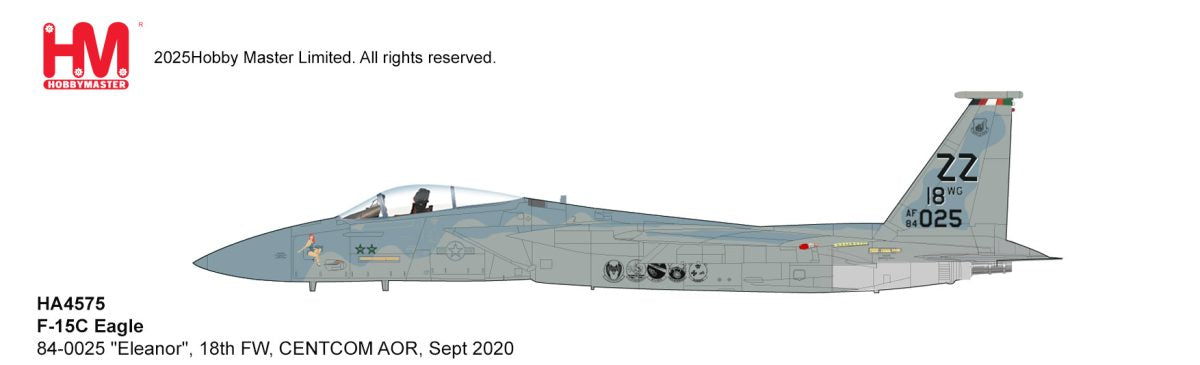 HOBBY MASTER F-15C EAGLE USAF "ELEANOR" 84-0025 18TH FW CENTCOM AOR SEPTEMBER 2020