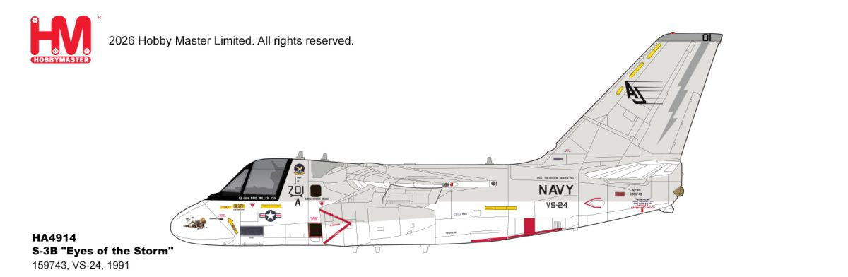 HOBBY MASTER S-3B VICKING US NAVY "EYES OF THE STORM" 159743 VS-24 1991