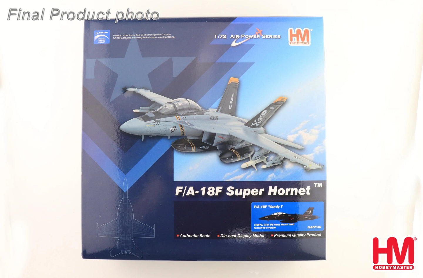 HOBBY MASTER F/A-18F "VANDY I" 166673 VX-9 US NAVY 2023 (UNARMED VERSION)