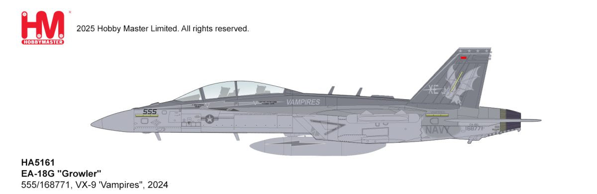 HOBBY MASTER EA-18G GROWLER US NAVY 555/168771 VX-9 "VAMPIRES" 2024