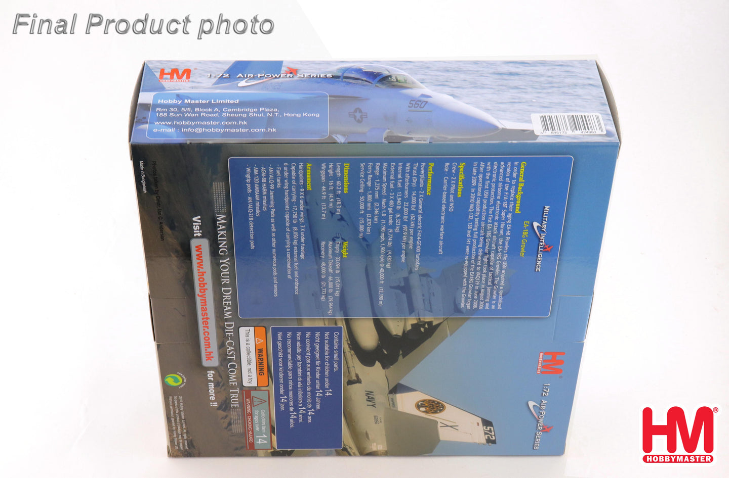 HOBBY MASTER EA-18G GROWLER A46-301 6TH SQN RAAF 2025 (W/2 X AIM-9 AND 2 X NGJ)