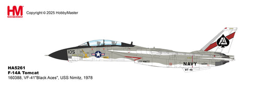 HOBBY MASTER F-14A TOMCAT US NAVY "BLACK ACES" 160388 VF-41 USS NIMITZ 1978