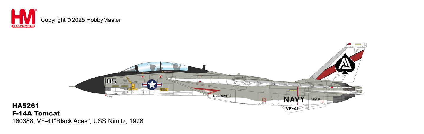 HOBBY MASTER F-14A TOMCAT US NAVY "BLACK ACES" 160388 VF-41 USS NIMITZ 1978