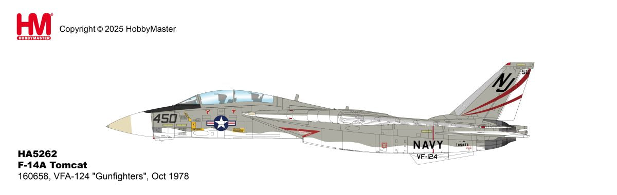 HOBBY MASTER F-14A TOMCAT 160658 VFA-124 "GUNFIGHTERS" OCT 1978