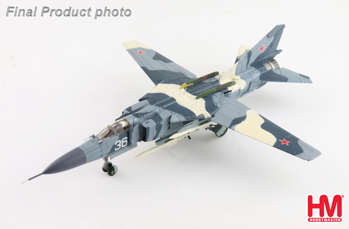 HOBBY MASTER MIG-23-98 WHITE 36 RUSSIAN AIR FORCE (WITH 4 X R-77 MISSILES)