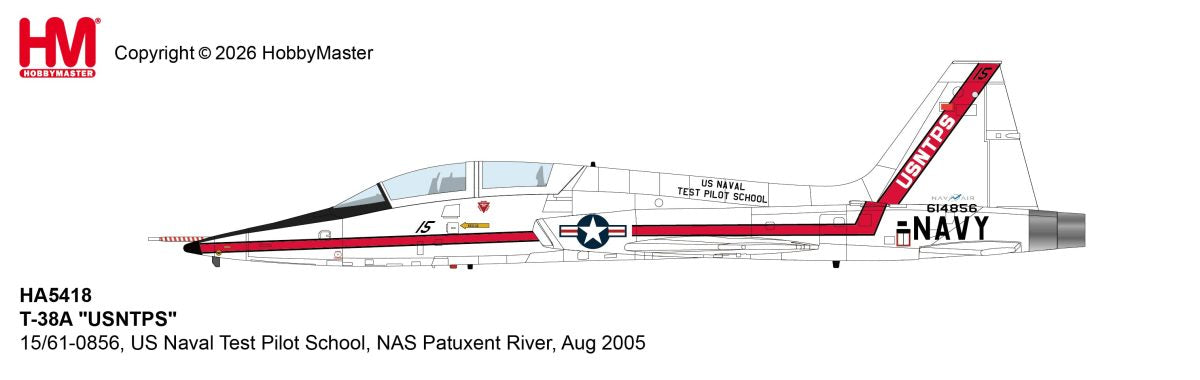 HOBBY MASTER T-38A US NAVAL TEST PILOT SCHOOL (USNTPS) 15/61-0856 NAS PATUXENT RIVER AUG 2005