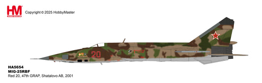 HOBBY MASTER MIG-25RBF RUSSIAN AIR FORCE RED 20 47TH GRAP SHATALOVO AB 2001