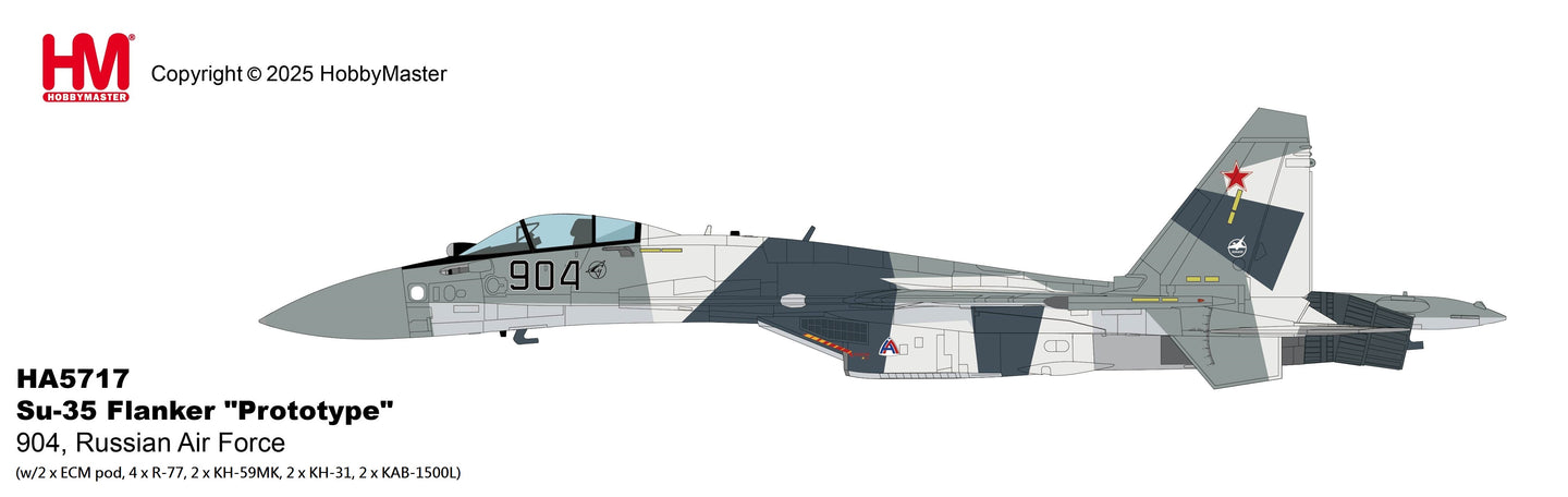 HOBBY MASTER SU-35 FLANKER RUSSIAN AIR FORCE 904 (WITH 2 X ECM POD, 4 X R-77, 2 X KH-59, 2 X KH-31, 2 X KAB-1500L)