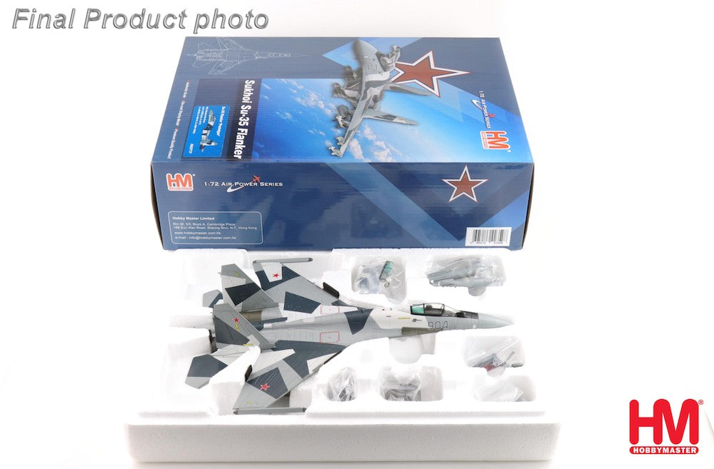 HOBBY MASTER SU-35 FLANKER RUSSIAN AIR FORCE 904 (WITH 2 X ECM POD, 4 X R-77, 2 X KH-59, 2 X KH-31, 2 X KAB-1500L)