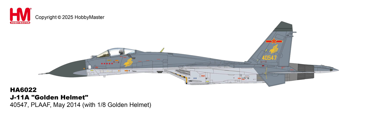 HOBBY MASTER J-11A "GOLDEN HELMET" 40547 PLAAF MAY 2014 WITH 1/8 GOLDEN HELMET