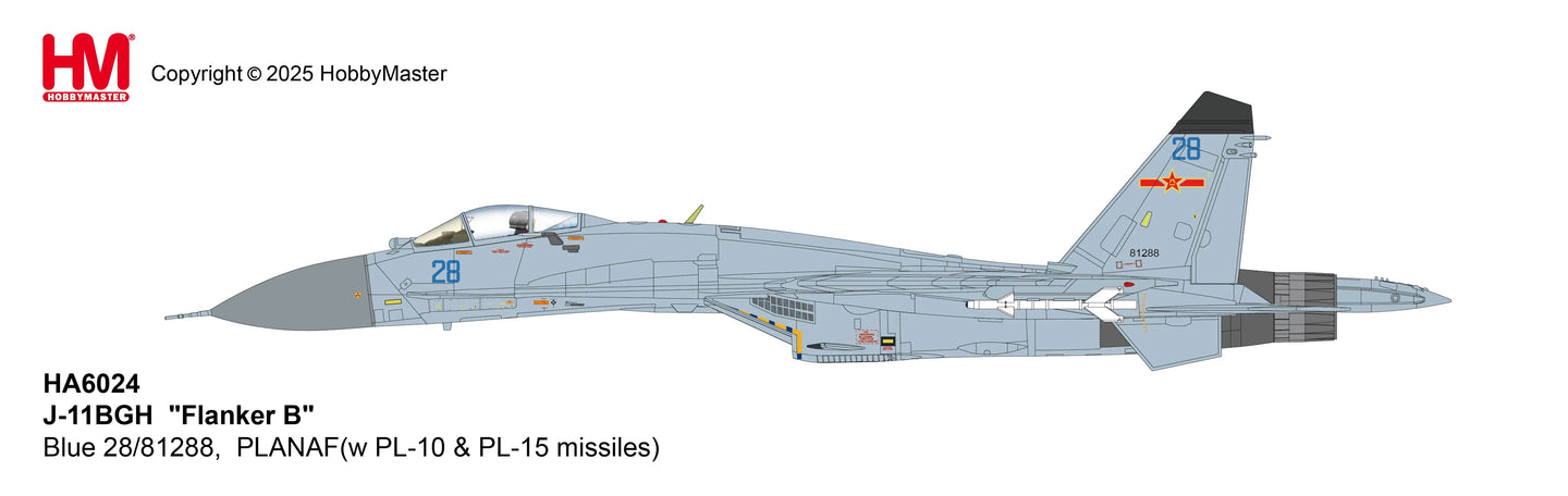 HOBBY MASTER J-11BGH "FLANKER B" PLANAF BLUE 28/81288 (WITH PL-10 AND PL-15 MISSILES)
