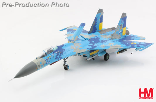HOBBY MASTER SU-27 FLANKER B UKRAINIAN AIR FORCE BLUE 21 (WITH 2 X JDAM-ER GLIDING BOMBS)