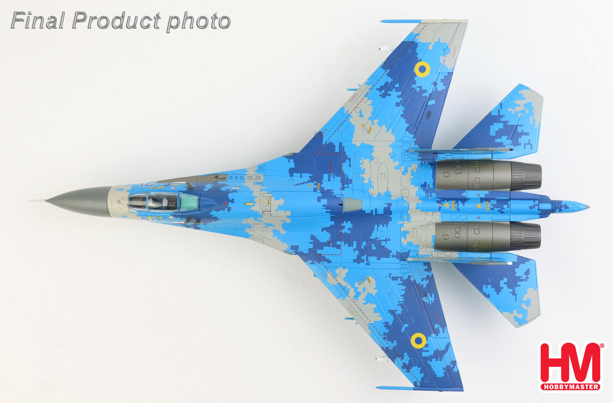 HOBBY MASTER SU-27 FLANKER B UKRAINIAN AIR FORCE BLUE 21 (WITH 2 X JDAM-ER GLIDING BOMBS)
