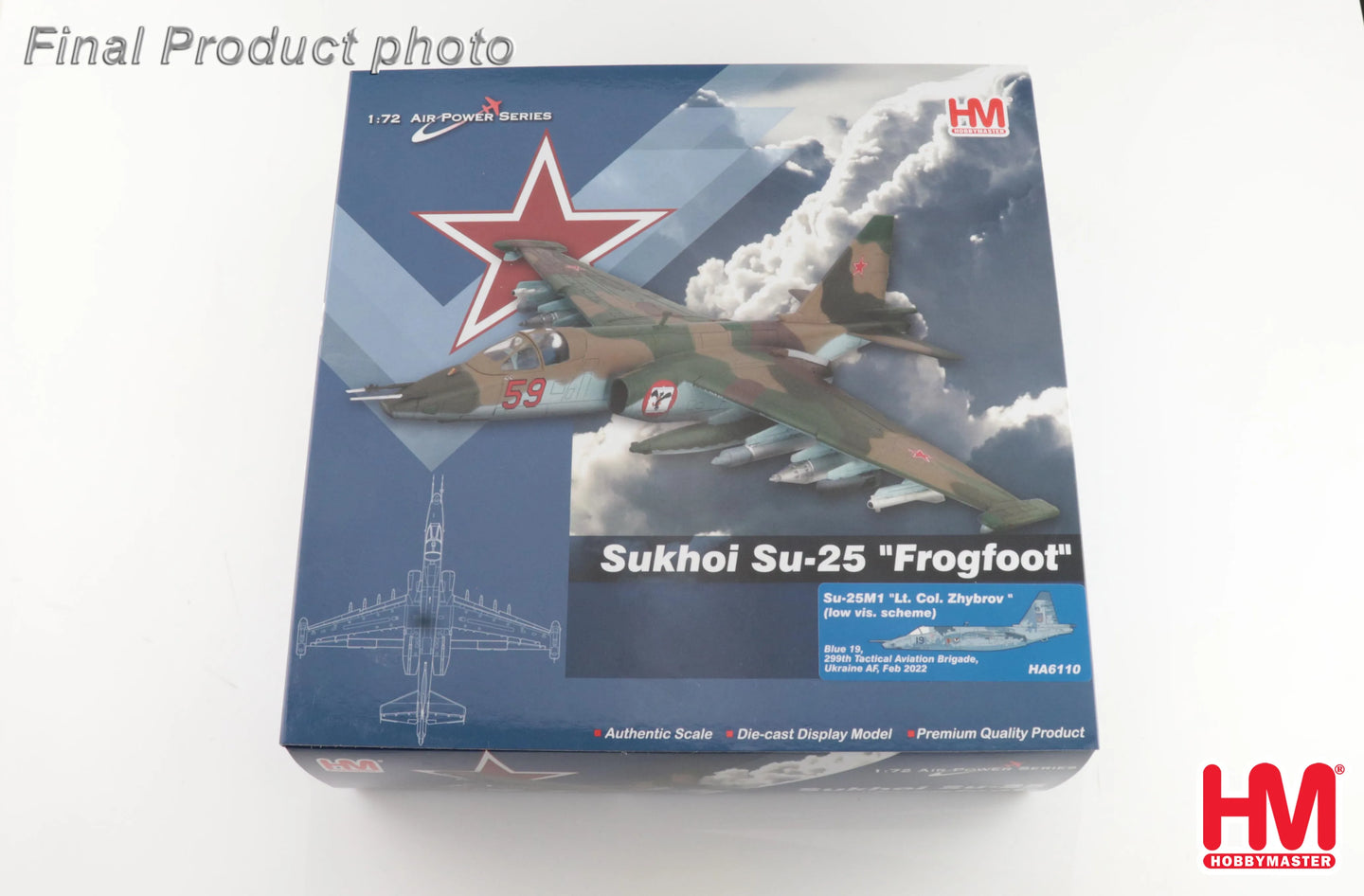 HOBBY MASTER SU-25M1 "LT. COL. ZHYBROV " BLUE 19 UKRAINE AF FEB 2022