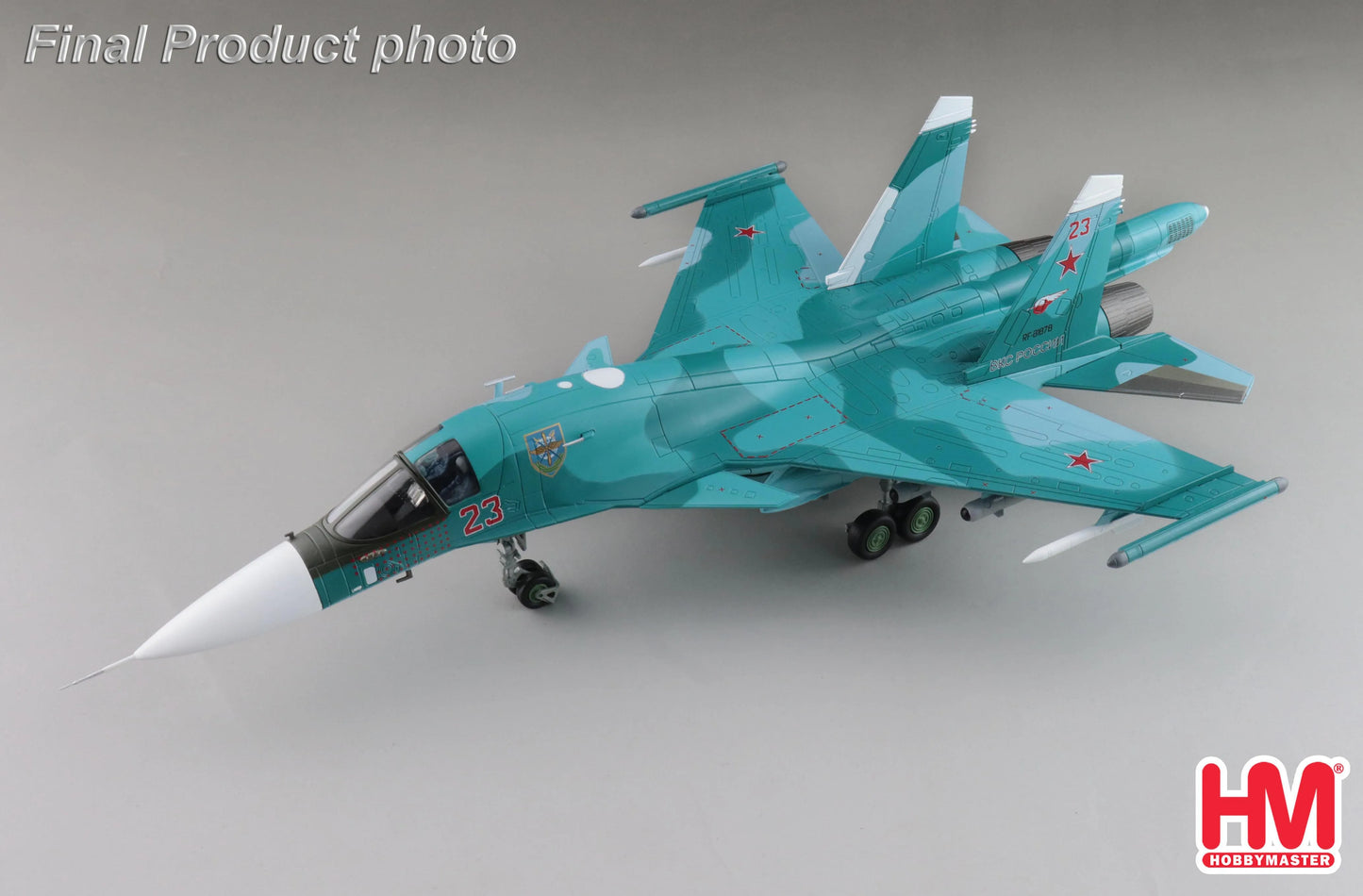 HOBBY MASTER SU-34 RUSSIAN AIR FORCE FULLBACK FIGHTER BOMBER RED 23 UKRAINE MARCH 2023