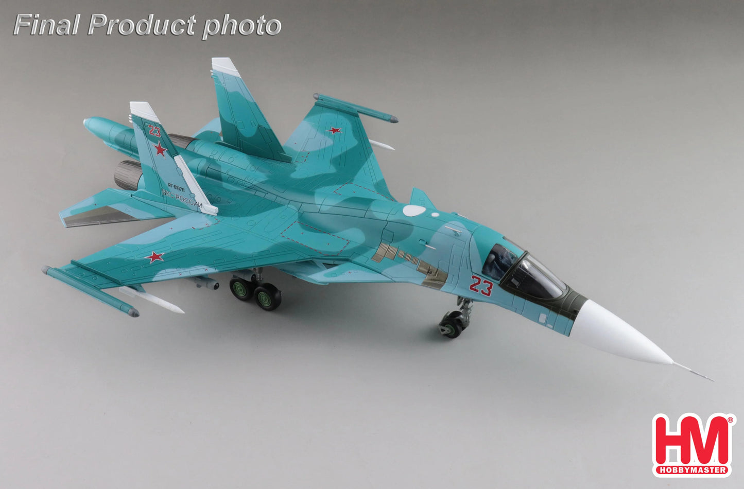 HOBBY MASTER SU-34 RUSSIAN AIR FORCE FULLBACK FIGHTER BOMBER RED 23 UKRAINE MARCH 2023