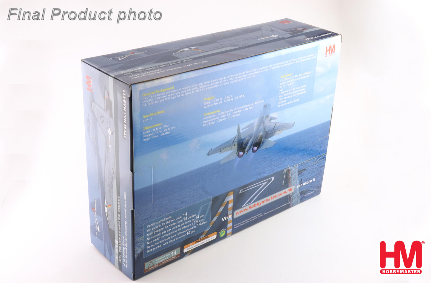 HOBBY MASTER HA6411 J-15 FLYING SHARK NO.60 AIRCRAFT CARRIER SHANDONG PLAAF JUNE 2025 (W 2 X KD-88 & 2 X YJ-83)