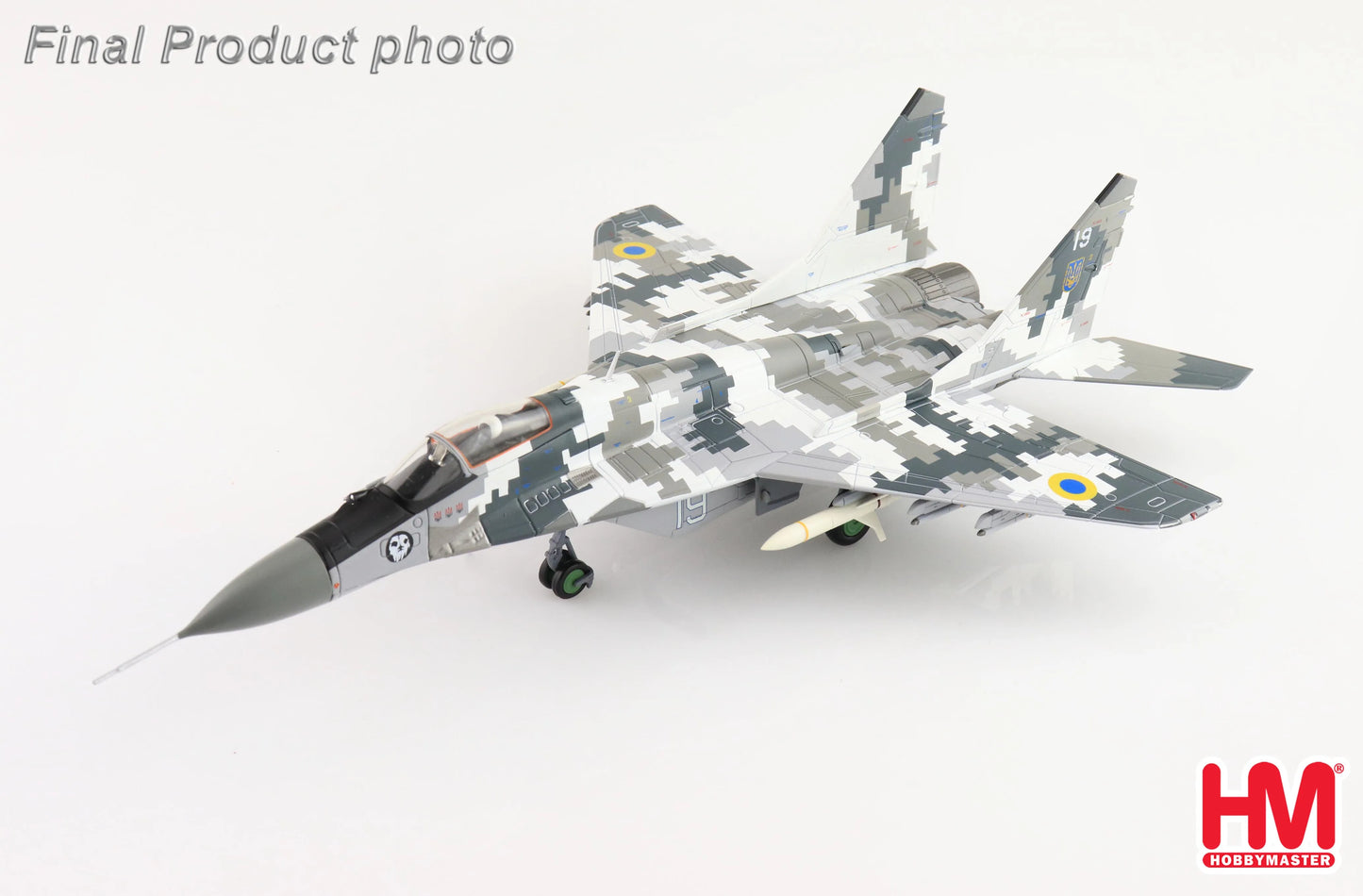 HOBBY MASTER MIG-29 9-13 GHOST OF KYIV BORT 19 UKRAINIAN AIR FORCE (WITH EXTRA 2 X AGM-88 MISSILES)