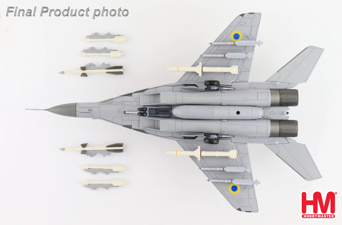 HOBBY MASTER MIG-29 9-13 GHOST OF KYIV BORT 19 UKRAINIAN AIR FORCE (WITH EXTRA 2 X AGM-88 MISSILES)