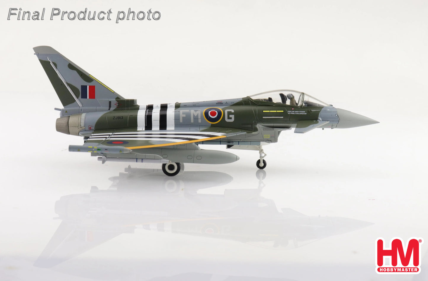 HOBBY MASTER TYPHOON FGR4 ZJ913/FM-G RAF 2024 (WITH 2 X ASRAAM, 4 X AIM-120, 3 X FUEL TANK)
