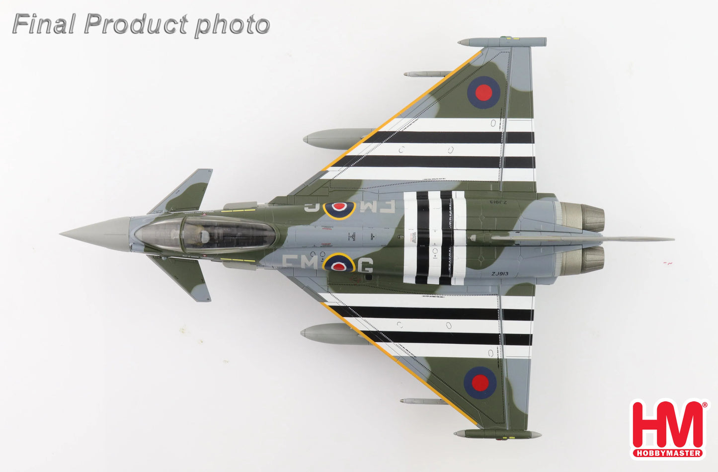 HOBBY MASTER TYPHOON FGR4 ZJ913/FM-G RAF 2024 (WITH 2 X ASRAAM, 4 X AIM-120, 3 X FUEL TANK)