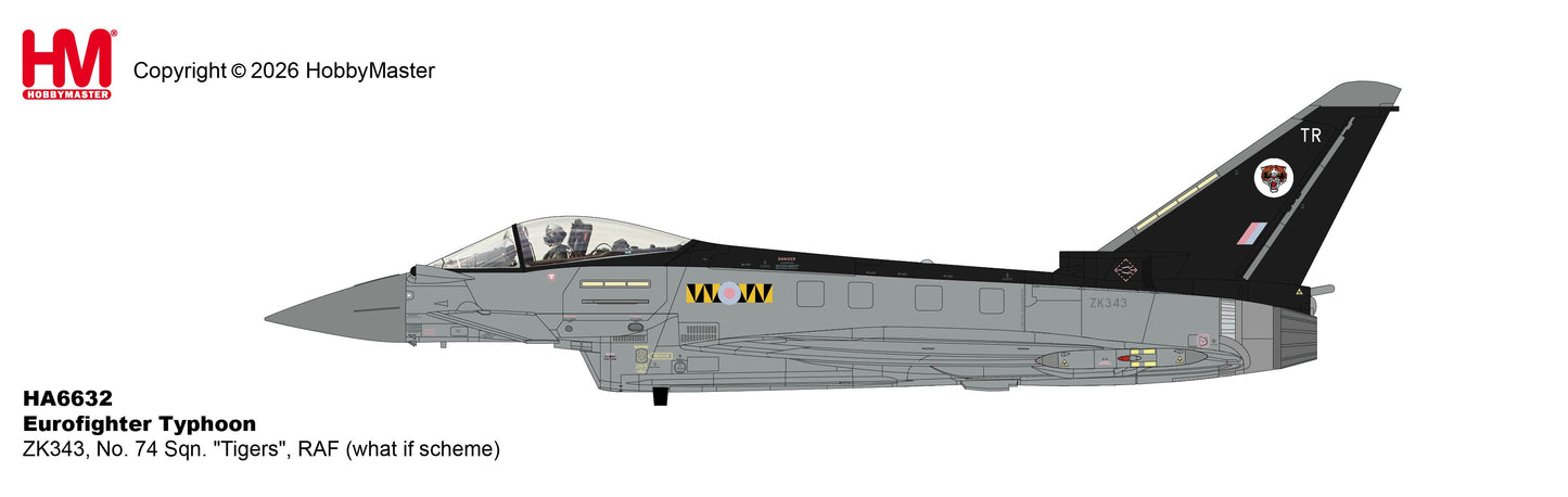 HOBBY MASTER TYPHOON RAF ZK343 NO. 74 SQN TIGERS "WHAT IF SCHEME"