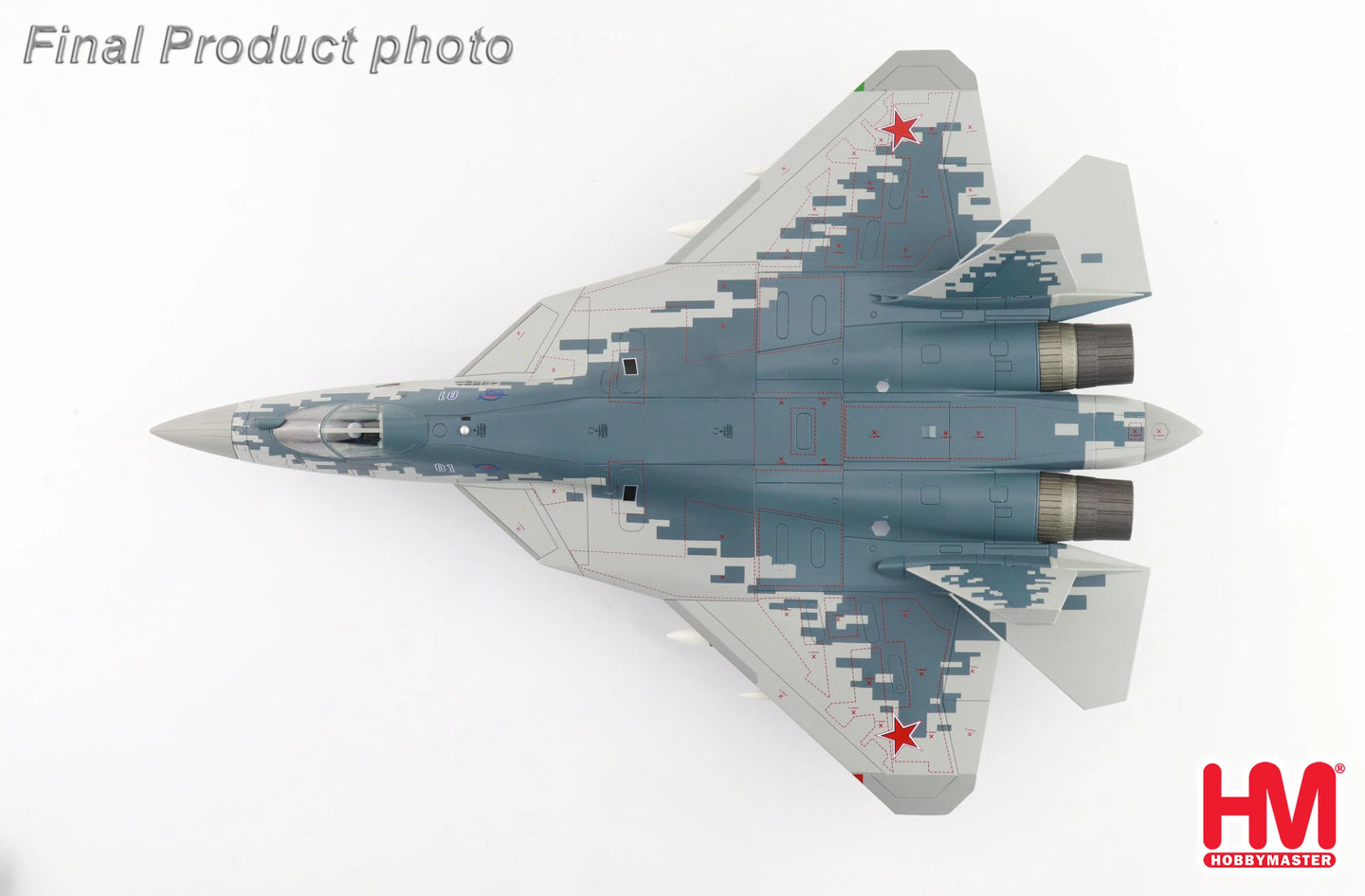 HOBBY MASTER SU-57 STEALTH FIGHTER 01 BLUE RUSSIAN AIR FORCE 2019 (W/ 2 X R-77 AND 2 X R-37 MISSILES ON THE WINGS)