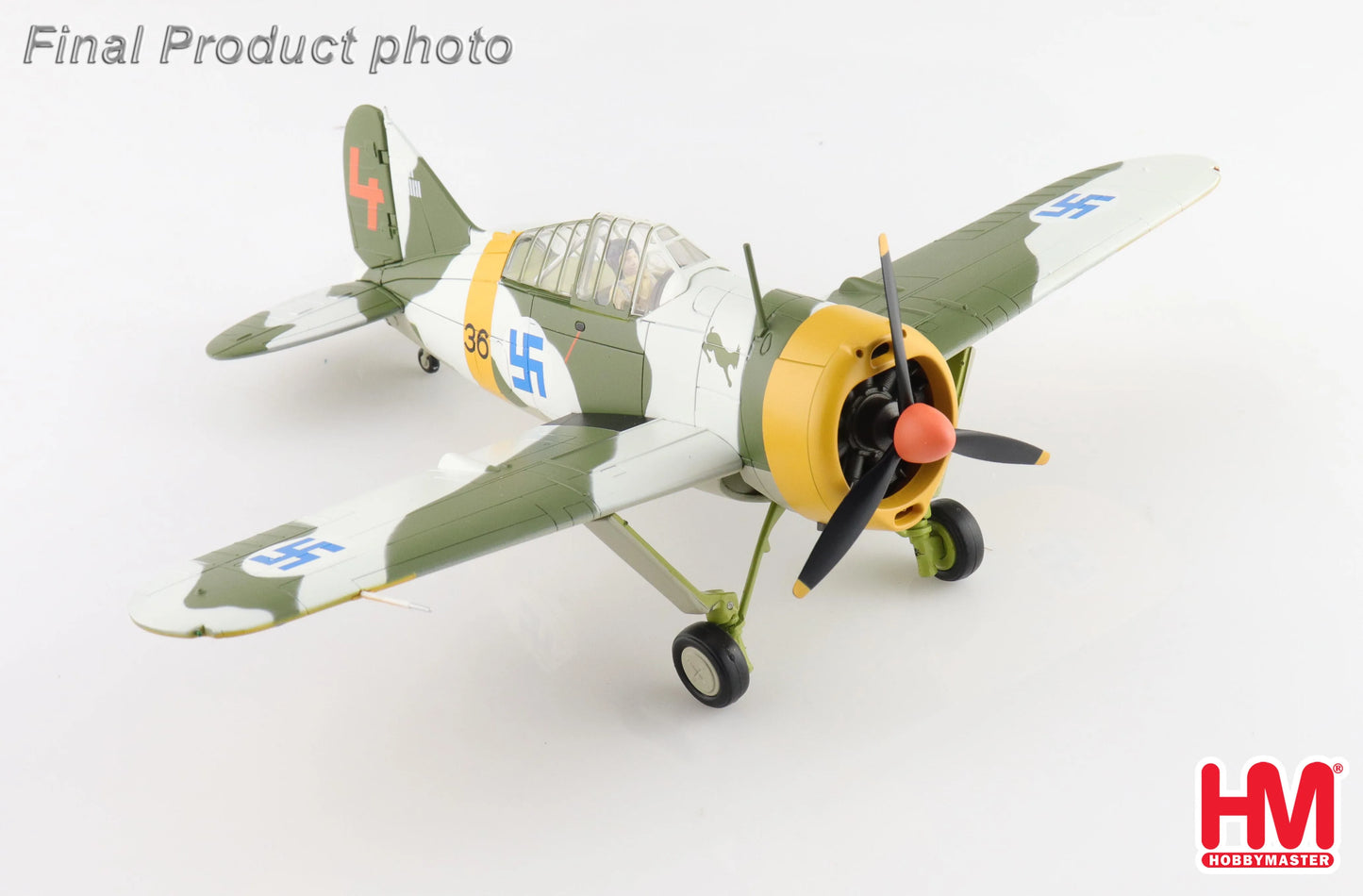 HOBBY MASTER BREWSTER MODEL 239 "BUFFALO" (WINTER SCHEME) BW364 3/LELV 24 "WO ILMARI JUUTILAINEN" 1942