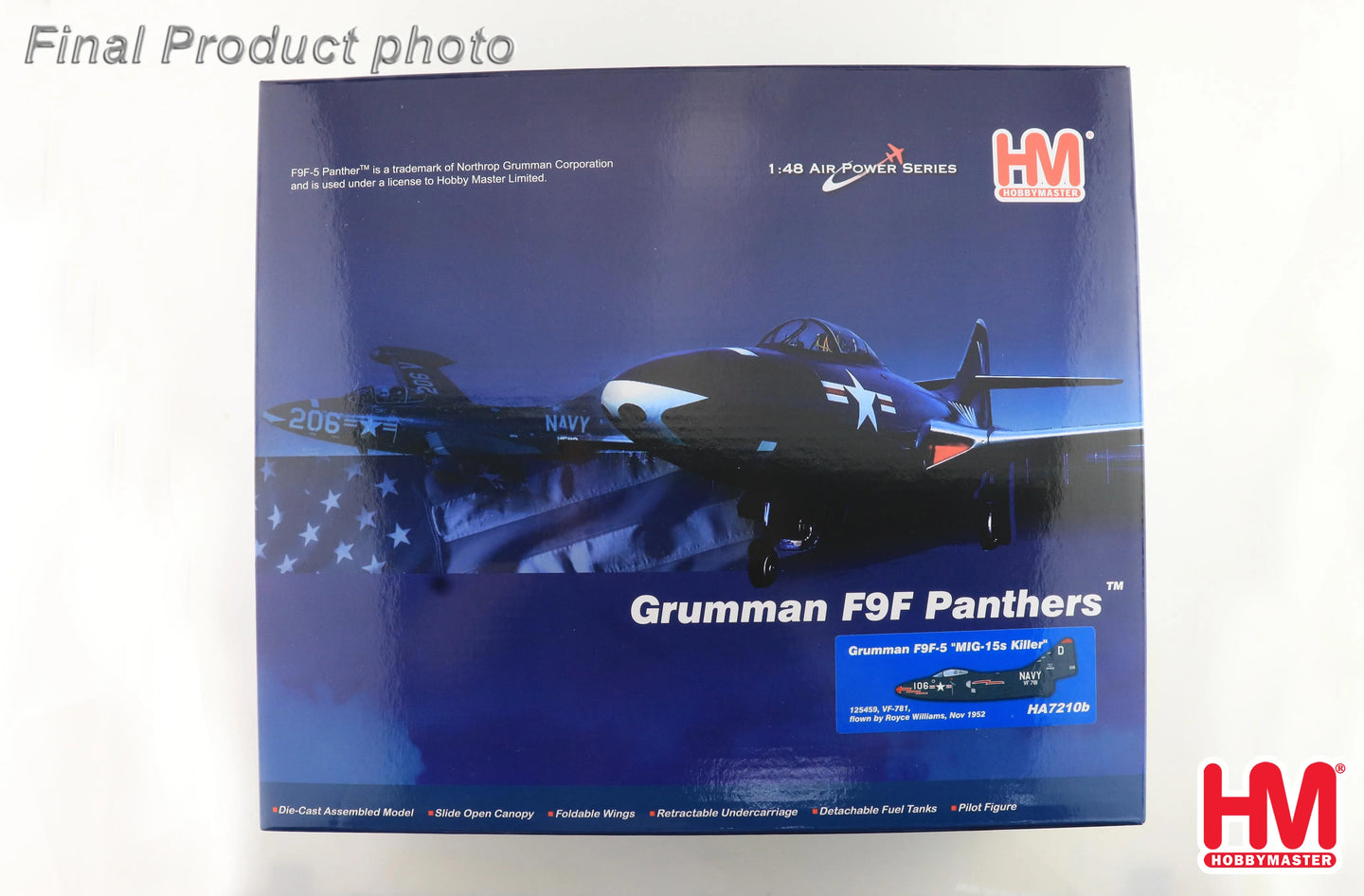 HOBBY MASTER F9F-5  US NAVY "MIG-15S KILLER" 125459 VF-781 FLOWN BY ROYCE WILLIAMS NOV 1952