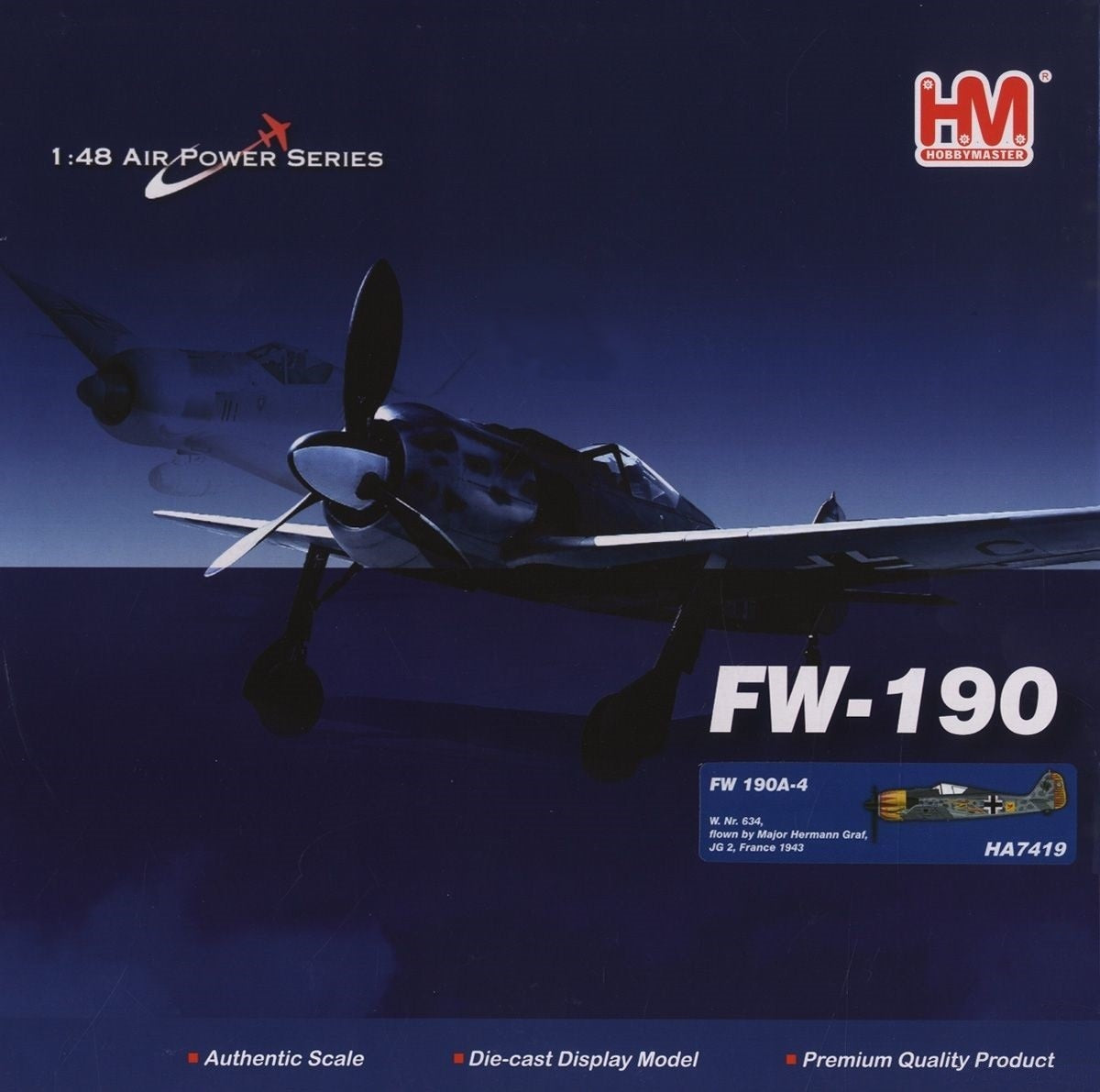 HOBBY MASTER FW-190A LUFTWAFFE JG 2 RICHTOFEN HERMANN GRAF FRANCE 1943