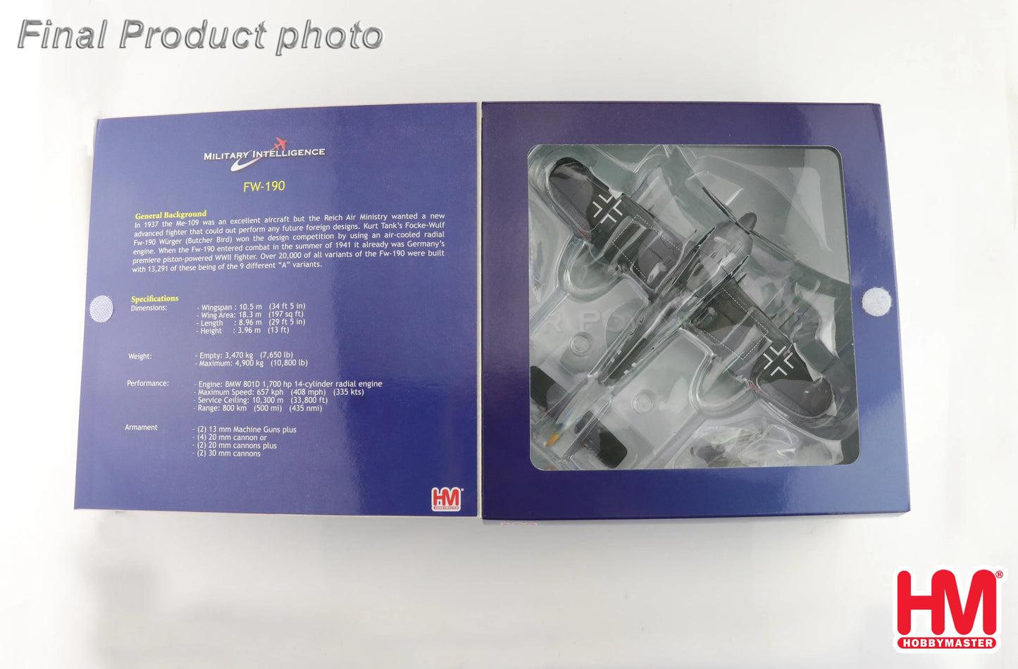 HOBBY MASTER FW 190A-3 LUFTWAFFE "BLACK 13" WWII