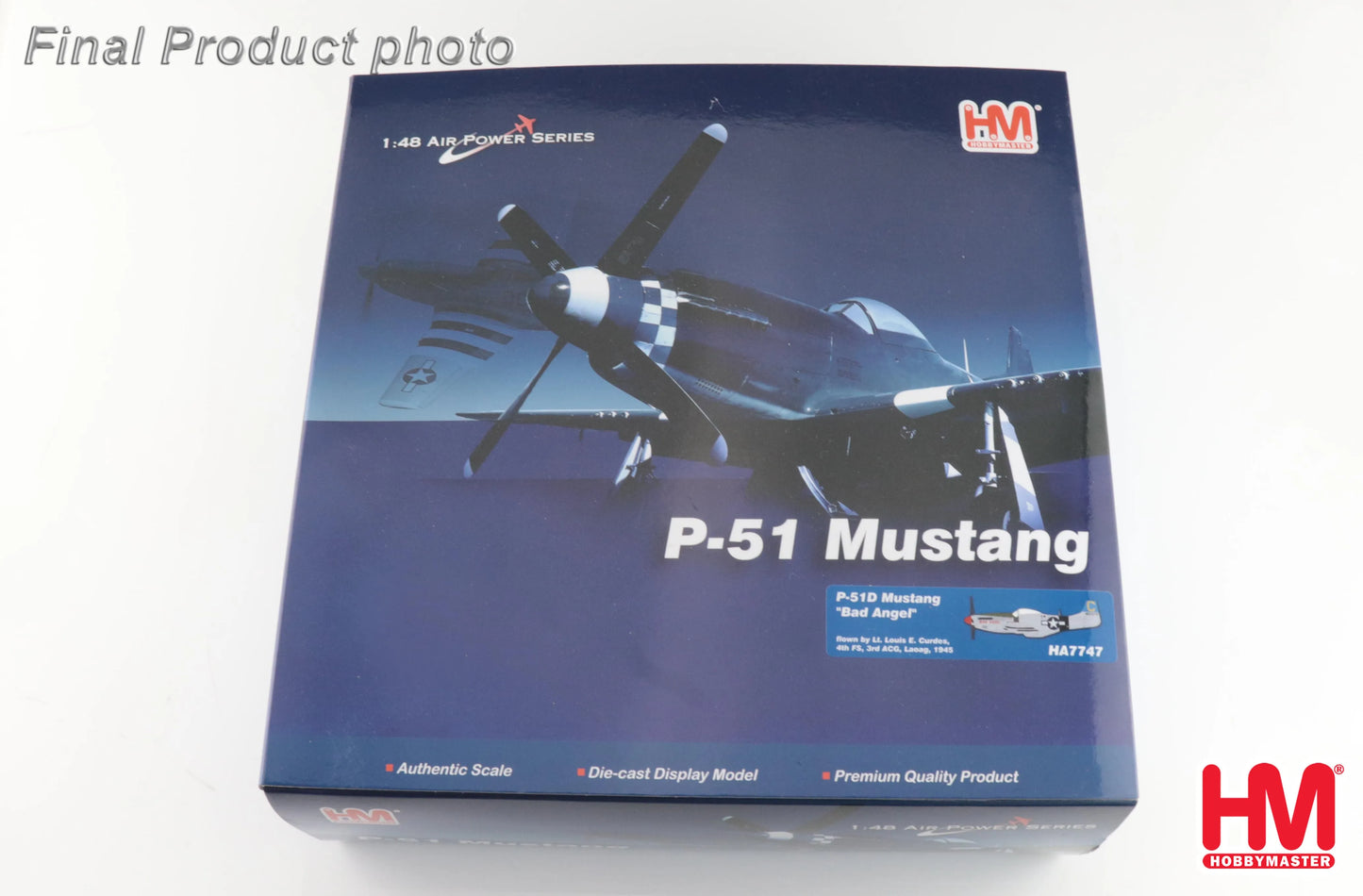 HOBBY MASTER P-51D MUSTANG "BAD ANGEL" USAAF 44-63272 LT. LOUIS E. CURDES PHILIPPINES 1945