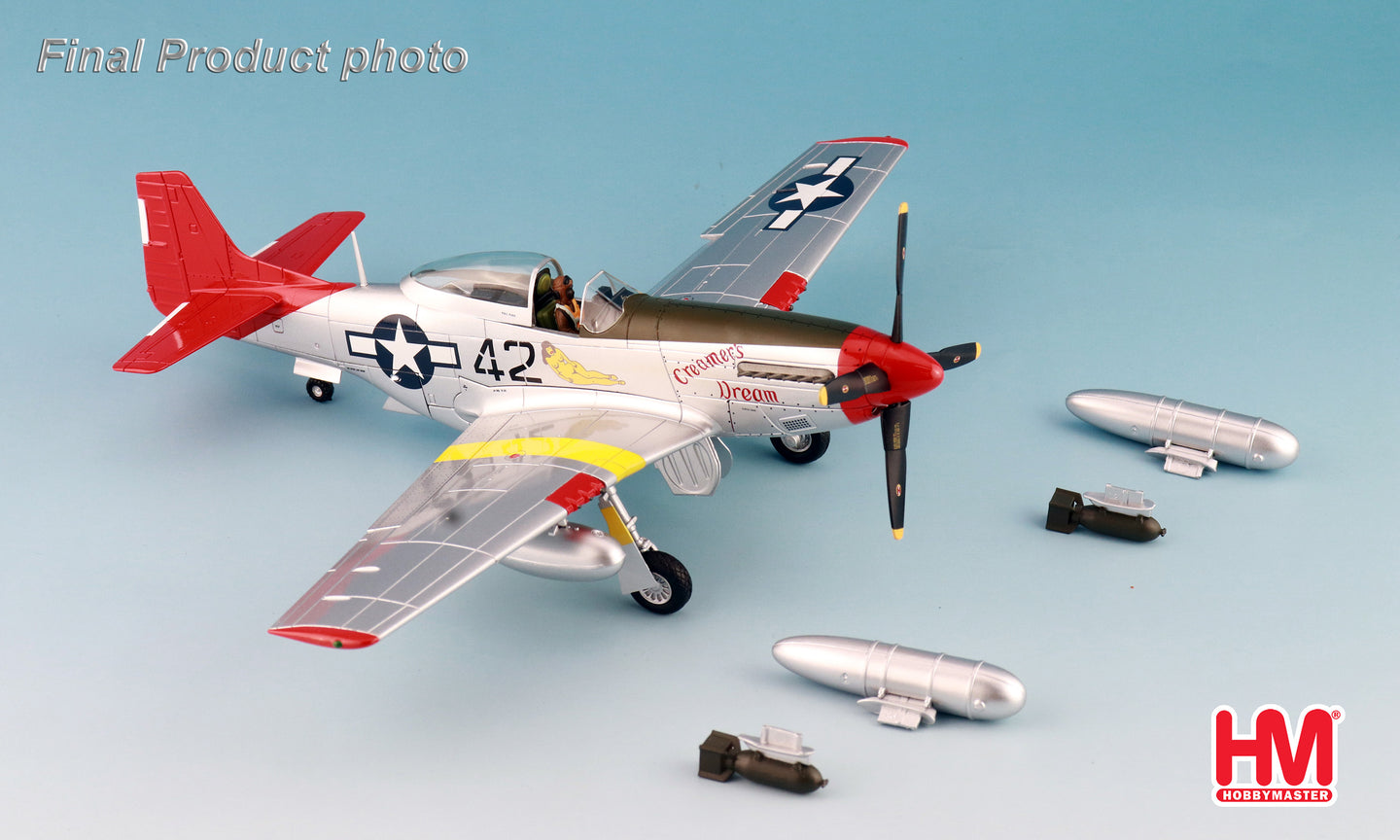 HOBBY MASTER HA7752 P-51D "CREAMERS DREAM" FLOWN BY 1ST LT. CHARLES WHITE 301ST FS RAMITELLI ITALY 1945