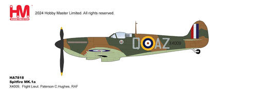 HOBBY MASTER HA7818 1/48 SPITFIRE MK. LA X4009 FLT LT P C HUGHES RAF 1940