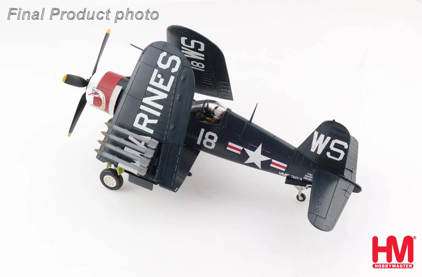 HOBBY MASTER F4U-4 CORSAIR WHITE 18 "DEATH RATTLERS" 1951