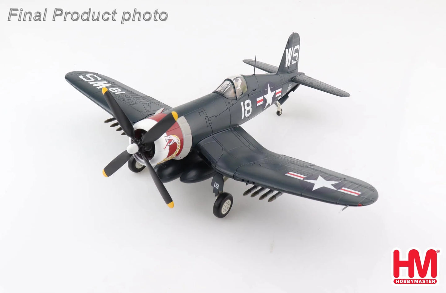 HOBBY MASTER F4U-4 CORSAIR WHITE 18 "DEATH RATTLERS" 1951