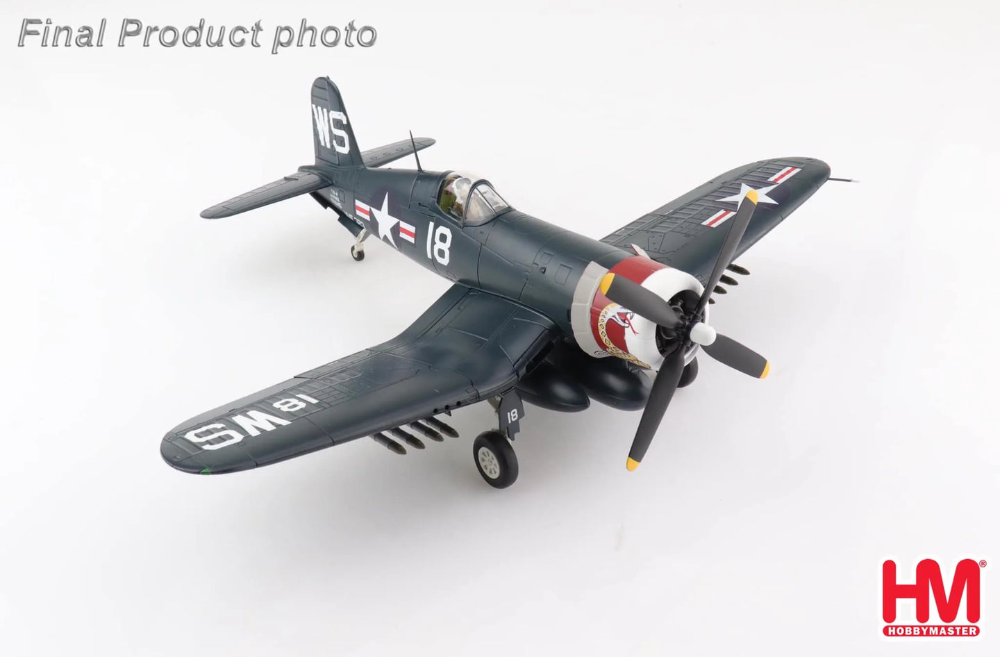 HOBBY MASTER F4U-4 CORSAIR WHITE 18 "DEATH RATTLERS" 1951