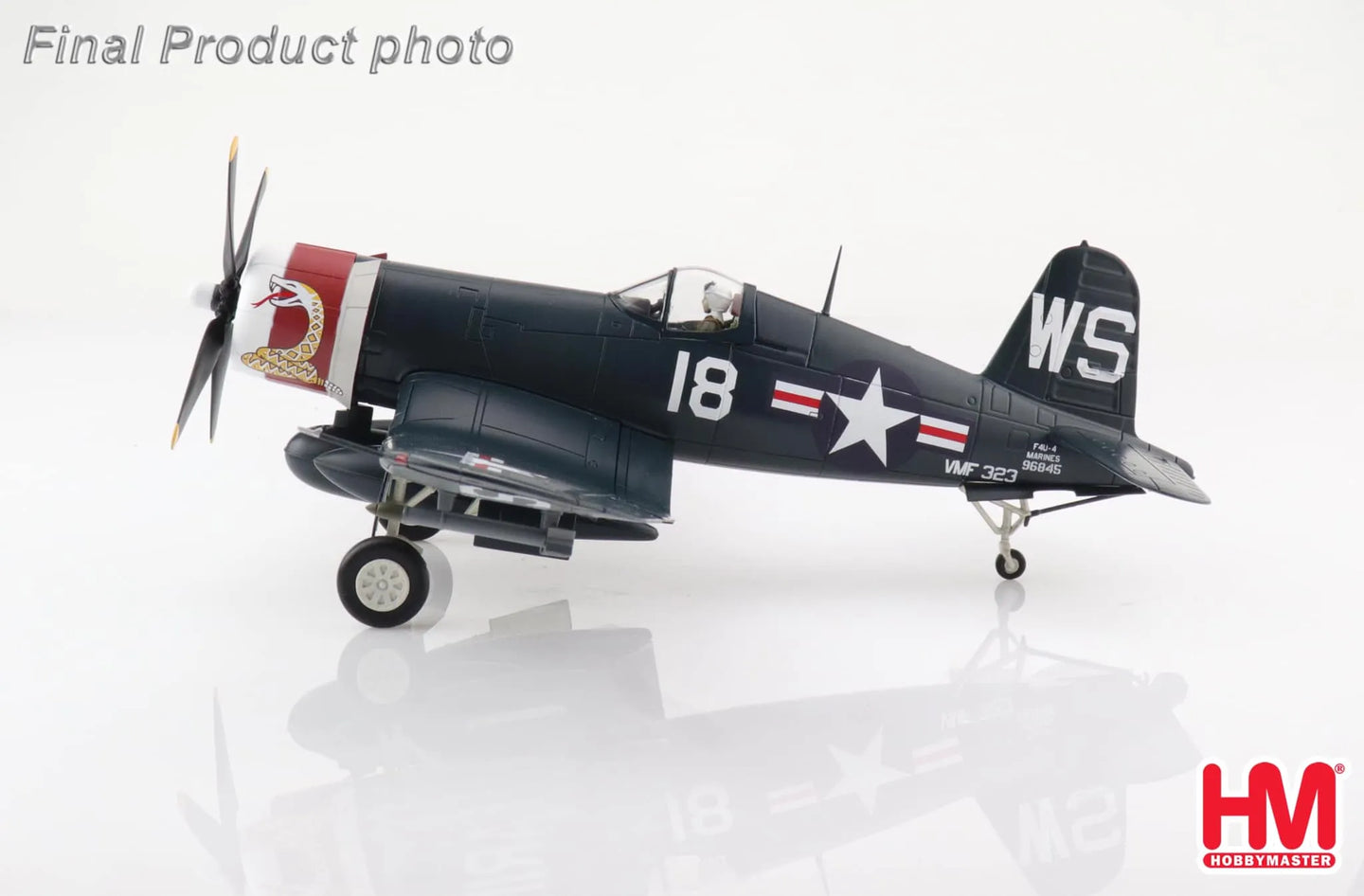 HOBBY MASTER F4U-4 CORSAIR WHITE 18 "DEATH RATTLERS" 1951