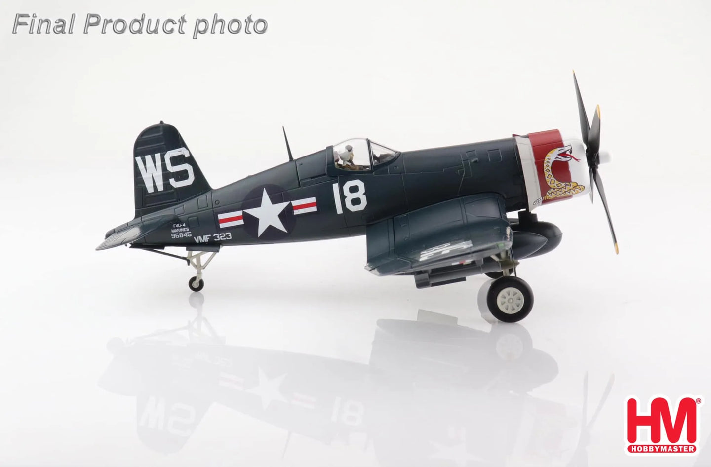 HOBBY MASTER F4U-4 CORSAIR WHITE 18 "DEATH RATTLERS" 1951