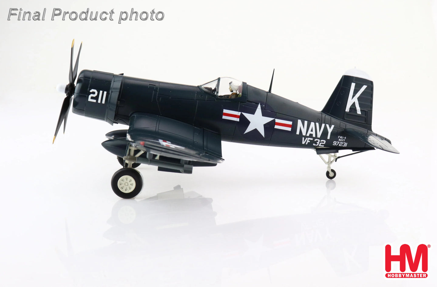 HOBBY MASTER F4U-4 CORSAIR WHITE 203 JESSE BROWN KIA 04 DEC 1950