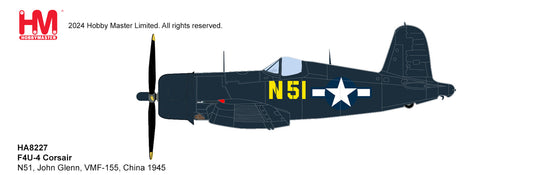 HOBBY MASTER F4U-4 CORSAIR N51 JOHN GLENN VMF-155 CHINA 1945