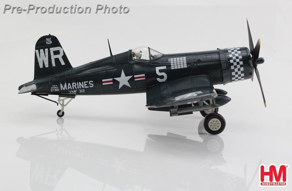 HOBBY MASTER F4U-4 CORSAIR US MARINES BUNO 97380 VMF-312 "CAPT. PHILLIP C. DELONG" USS BATAAN KOREA APRIL 1951
