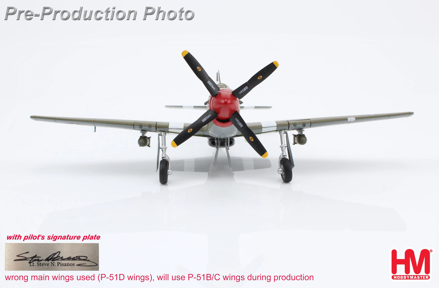 HOBBY MASTER P-51B MUSTANG STEVE PISANOS (SPECIAL EDITION) 36798 4TH FG 334TH FS MAY 1944 (WITH PILOTS SIGNATURE PLATE)