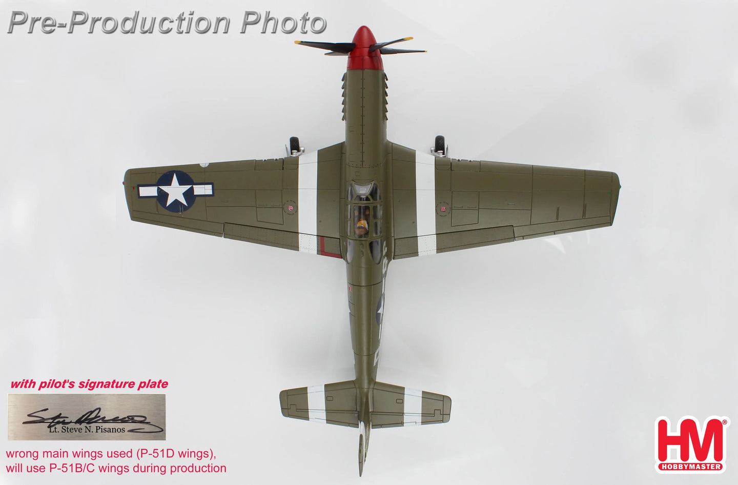 HOBBY MASTER P-51B MUSTANG STEVE PISANOS (SPECIAL EDITION) 36798 4TH FG 334TH FS MAY 1944 (WITH PILOTS SIGNATURE PLATE)