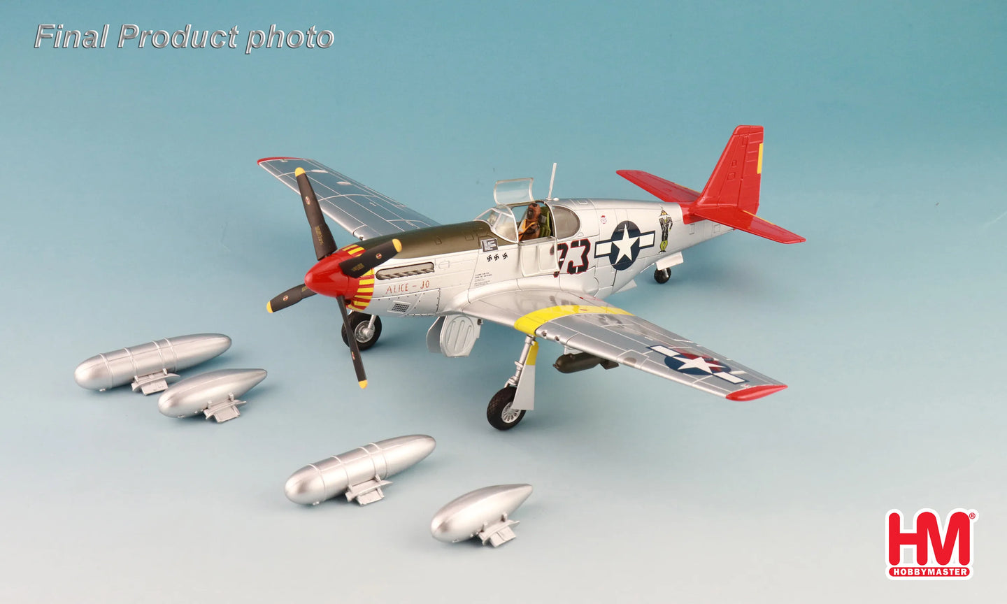 HOBBY MASTER HA8517 P-51C "ALICE-JO" FLOWN BY PILOT CAPT. WENDELL PRUITT 302ND FS RAMITELLI ITALY 1944