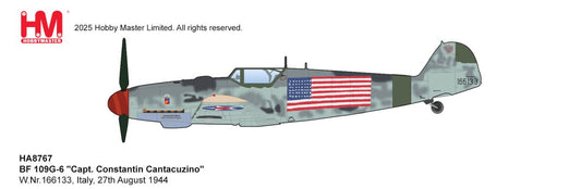 HOBBY MASTER BF 109G-6 CAPT. CONSTANTIN CANTACUZINO W.NR.166133 ITALY 27TH AUGUST 1944