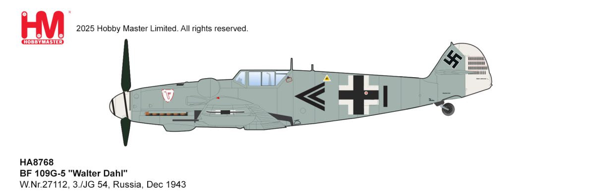 HOBBY MASTER BF 109G-5 WALTER DAHL W.NR.27112 3./JG 54 RUSSIA DEC 1943