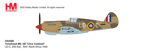 HOBBY MASTER TOMAHAWK MK. IIB CLIVE KILLER CALDWELL - LD-C 250 SQN RAF NORTH AFRICA 1943 AUSTRALIAS TOP WW2 AIR ACE TOP P-40 ACE OF WW2