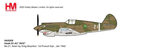 HOBBY MASTER HAWK 81A-2 AVG NO.21 FLOWN BY GREG "PAPPY" BOYINTON 1ST PURSUIT SQN JANUARY 1942