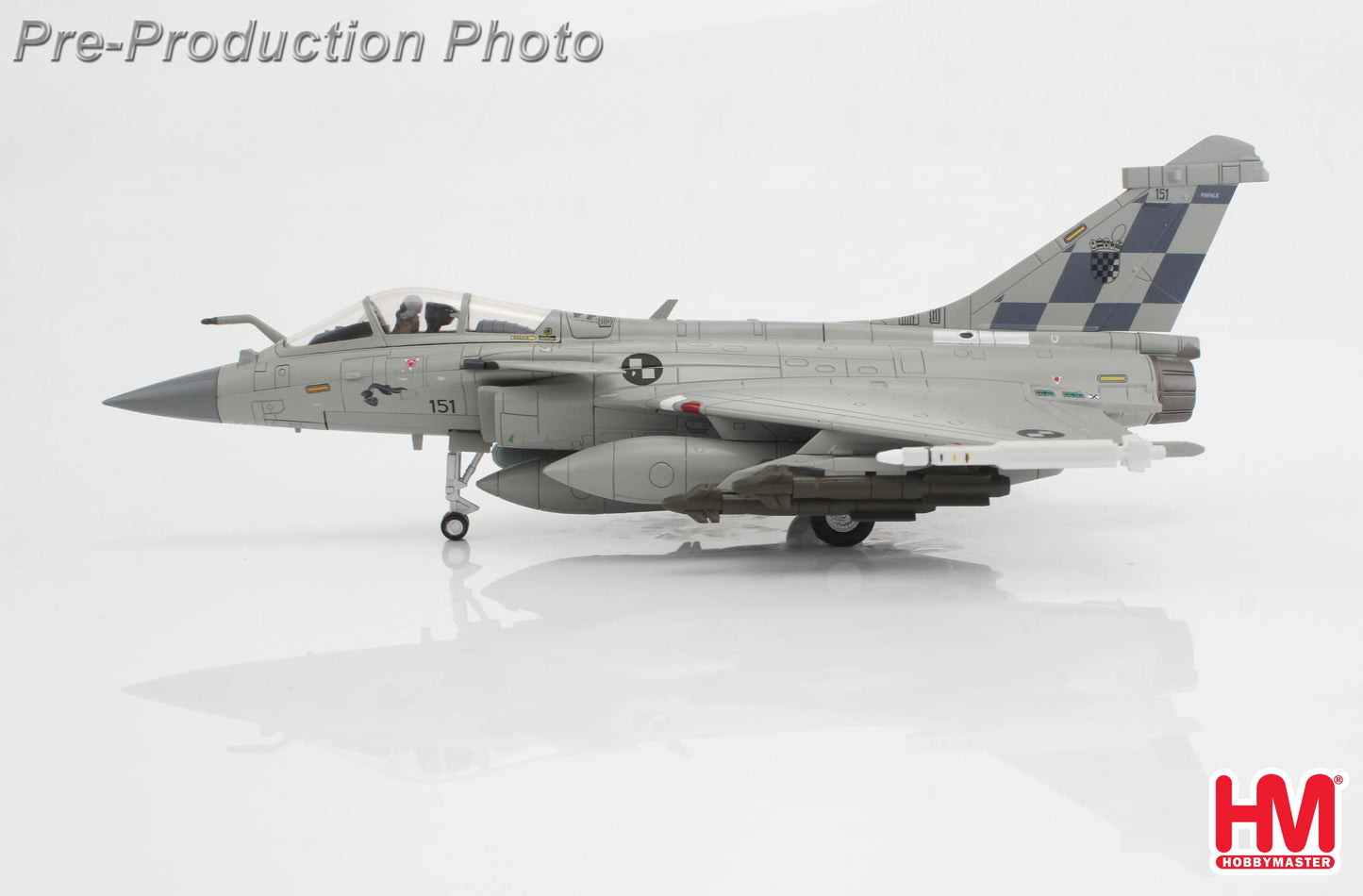 HOBBY MASTER RAFALE EC CROATIAN AIR FORCE 151 FRANCE 2024 (WITH 6 X GBU-12, 6 X AASM "HAMMER", 4 X MICA)